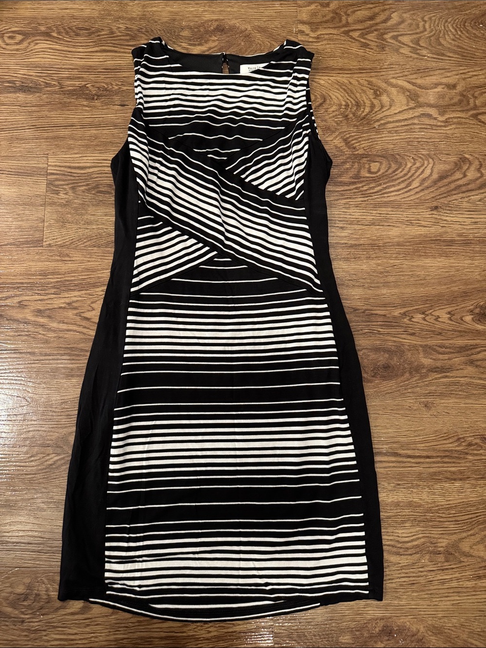 White House Black Market Black & White Striped Sheath Dress